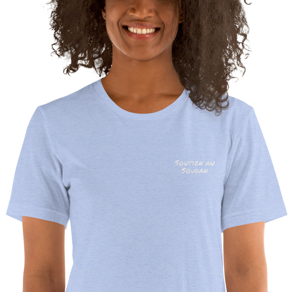 T shirt femme criture blanche SOUTIEN AU SOUDAN